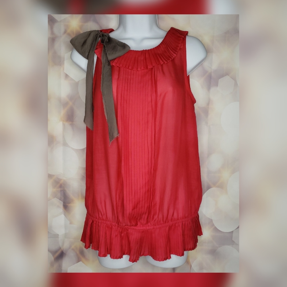 Ann Taylor Coral Shell Ruffled Blouse